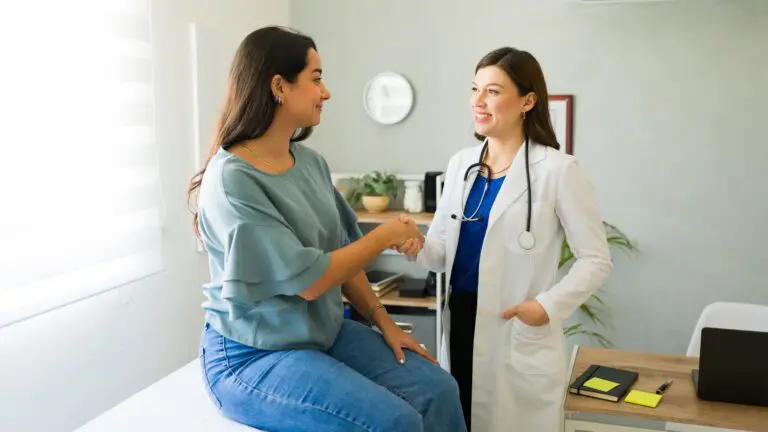 Patient and doctor talking